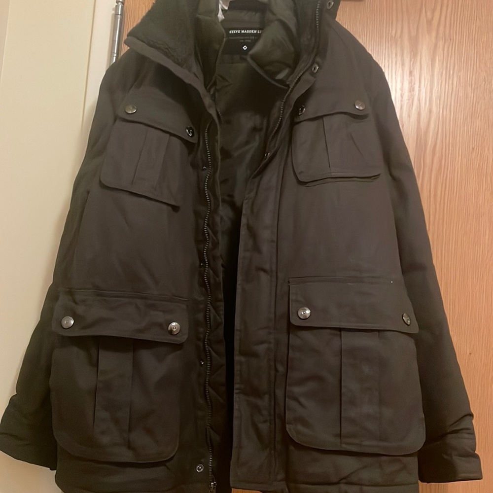 Steve Madden Faux shearling green winter jacket